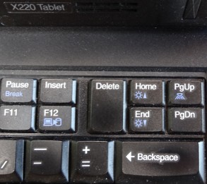 ThinkPad X220 Tablet, keys on the right side of the keyboard